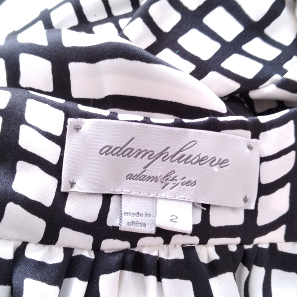 ADAM LIPPES - ADAMPLUSEVE Black and White Silk Plaid Dress, size 2 - Picture 5 of 5